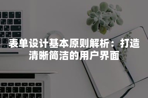 表单设计基本原则解析：打造清晰简洁的用户界面