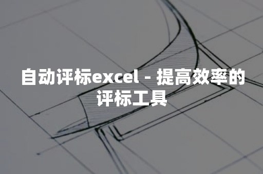 自动评标excel - 提高效率的评标工具