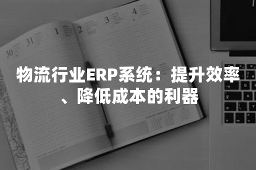 物流行业ERP系统：提升效率、降低成本的利器