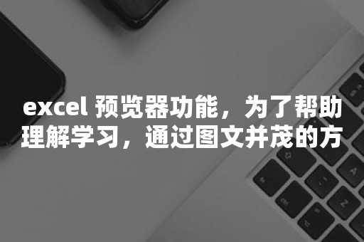 excel 预览器功能，为了帮助理解学习，通过图文并茂的方式讲解excel预览器的使用