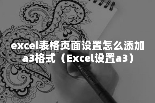 excel表格页面设置怎么添加a3格式（Excel设置a3）