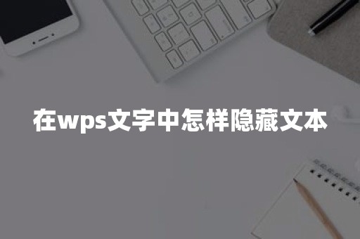 在wps文字中怎样隐藏文本