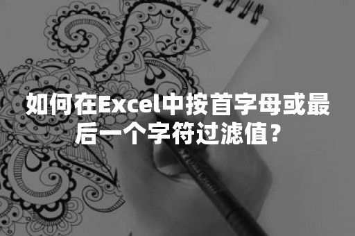 如何在Excel中按首字母或最后一个字符过滤值？