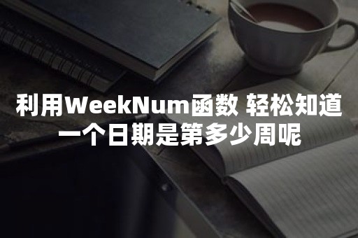 利用WeekNum函数 轻松知道一个日期是第多少周呢