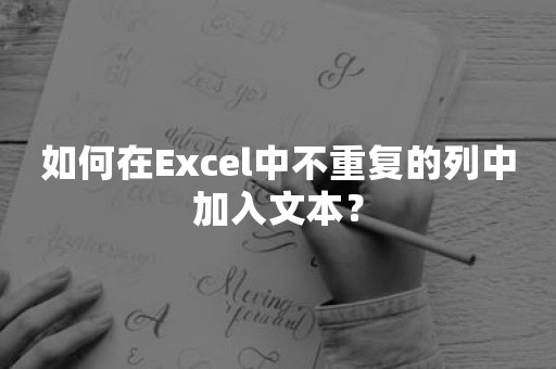 如何在Excel中不重复的列中加入文本？