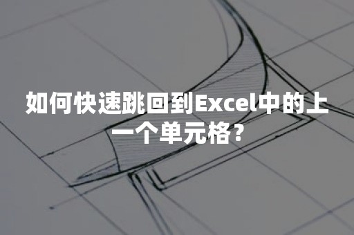 如何快速跳回到Excel中的上一个单元格？