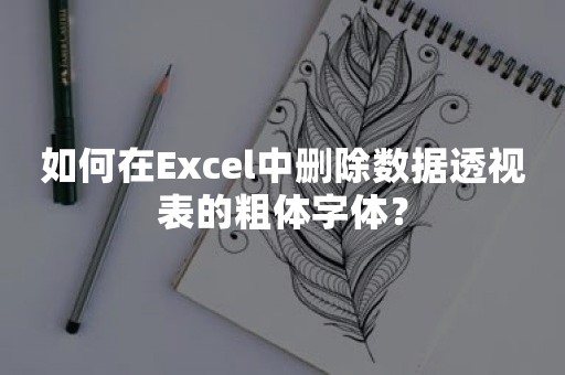 如何在Excel中删除数据透视表的粗体字体？