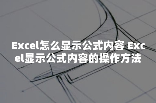 Excel怎么显示公式内容 Excel显示公式内容的操作方法