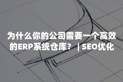 为什么你的公司需要一个高效的ERP系统仓库？ | SEO优化的文章