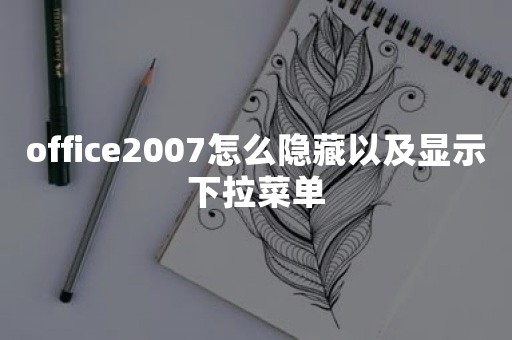 office2007怎么隐藏以及显示下拉菜单