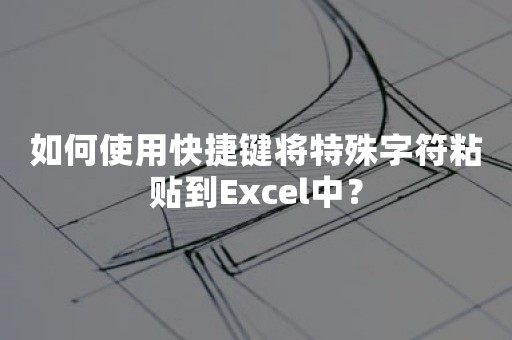 如何使用快捷键将特殊字符粘贴到Excel中？