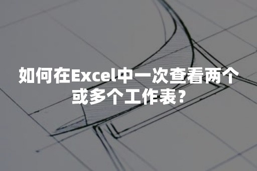 如何在Excel中一次查看两个或多个工作表？