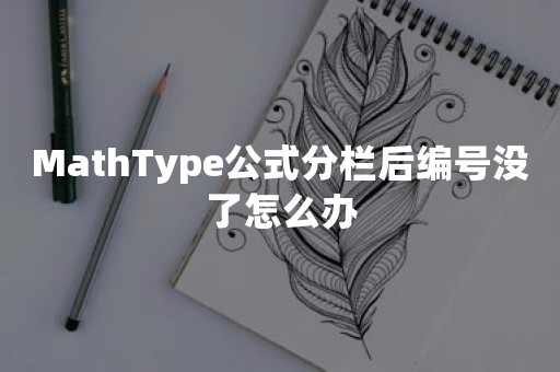 MathType公式分栏后编号没了怎么办