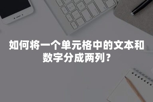 如何将一个单元格中的文本和数字分成两列？