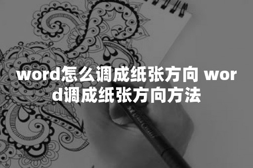 word怎么调成纸张方向 word调成纸张方向方法