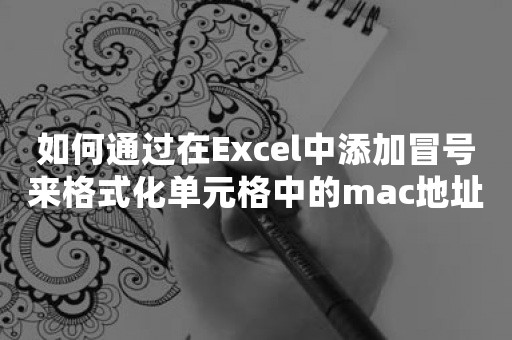 如何通过在Excel中添加冒号来格式化单元格中的mac地址？