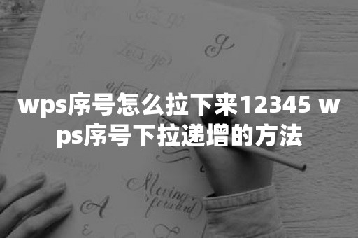 wps序号怎么拉下来12345 wps序号下拉递增的方法