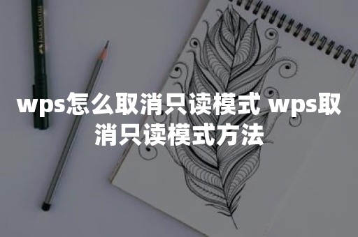 wps怎么取消只读模式 wps取消只读模式方法