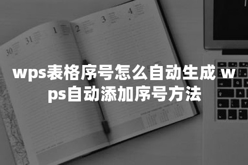 wps表格序号怎么自动生成 wps自动添加序号方法