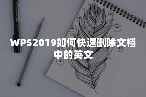 WPS2019如何快速删除文档中的英文