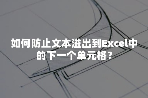 如何防止文本溢出到Excel中的下一个单元格？