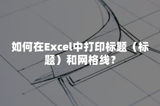 如何在Excel中打印标题（标题）和网格线？