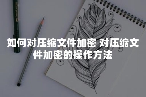 如何对压缩文件加密 对压缩文件加密的操作方法