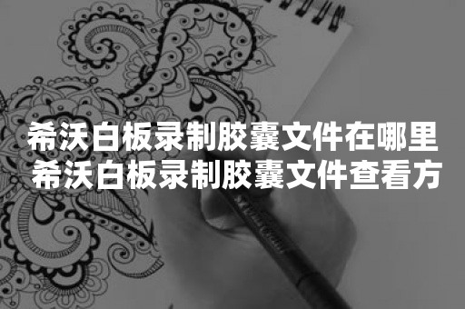 希沃白板录制胶囊文件在哪里 希沃白板录制胶囊文件查看方法