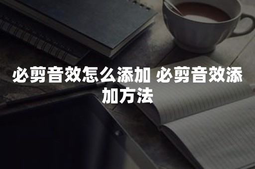 必剪音效怎么添加 必剪音效添加方法