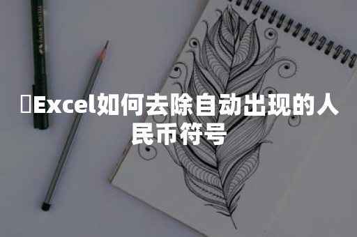 ​Excel如何去除自动出现的人民币符号