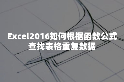 Excel2016如何根据函数公式查找表格重复数据