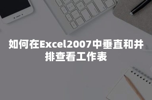 如何在Excel2007中垂直和并排查看工作表