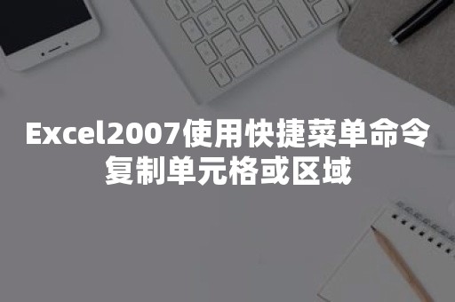 Excel2007使用快捷菜单命令复制单元格或区域