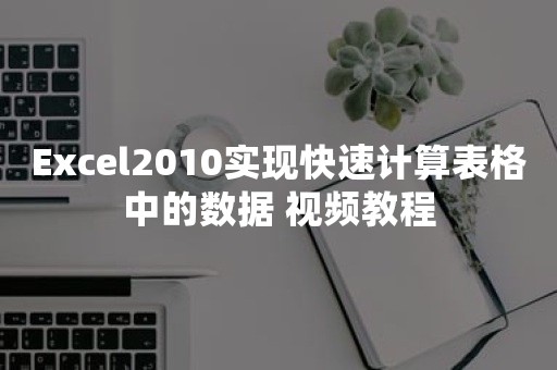 Excel2010实现快速计算表格中的数据 视频教程