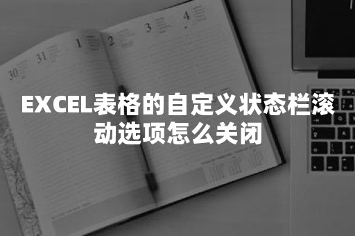 EXCEL表格的自定义状态栏滚动选项怎么关闭