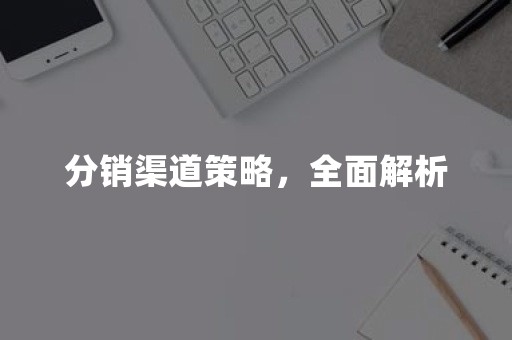 分销渠道策略，全面解析