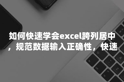 如何快速学会excel跨列居中，规范数据输入正确性，快速查找