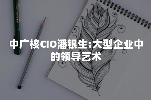 中广核CIO潘银生:大型企业中的领导艺术