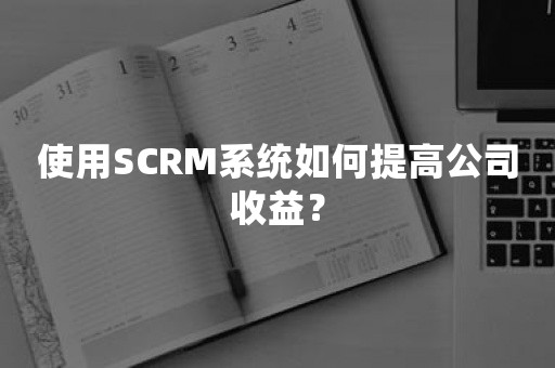 使用SCRM系统如何提高公司收益？